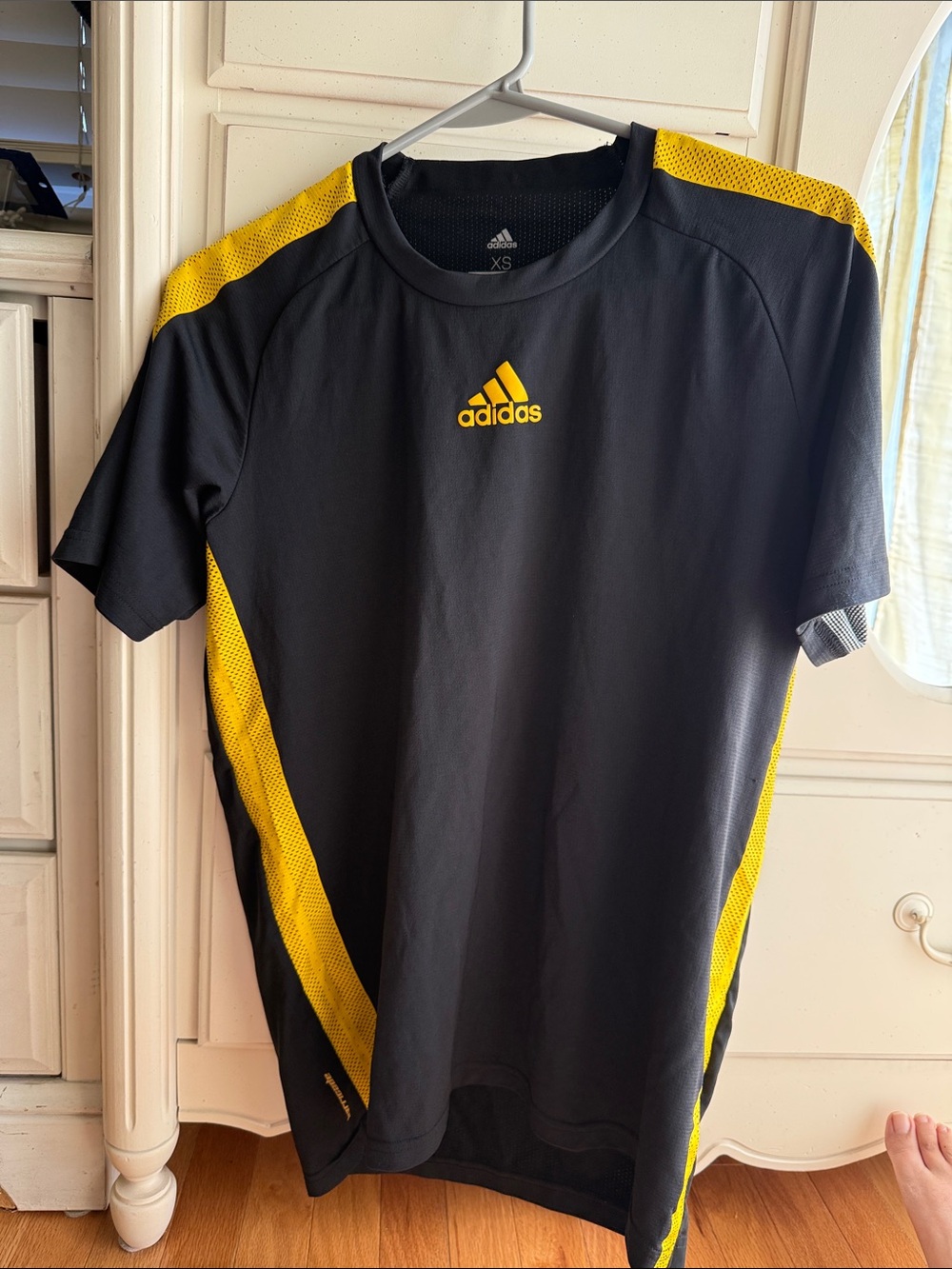 adidas Black and Yellow Men’s Training Tee